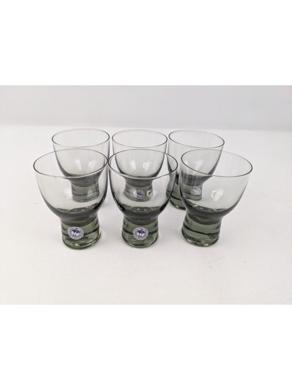 Vintage Kastrup Holmegaard Smoke Gray Canada Cocktail x 6 - 4 oz Glasses w/ Box
